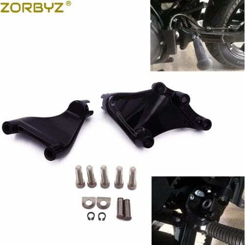 ZORBYZ Black Motorcycle Rear Passenger Foot Peg Mount Bracket Kit For Harley Sportster 1200 Iron XL 883 48 72 2014-2018