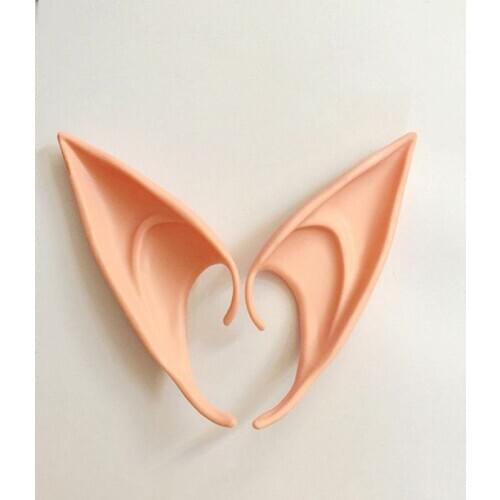1 Pair Elven Elf Ears Pointed Anime Fairy Cosplay Costumes Vampire Soft Emulsion Ear Christmas Halloween Party for Gifts