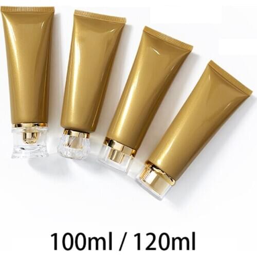 100ml 120ml Empty Cosmetic Containers Tubes Pearl Gold Makeup Lotion Face Cleansing Foot Masks Cleanser Cream refillable Bottle