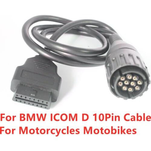 10PIN for BMW ICOM D Cable ICOM-D Motorcycles Motobikes 10 Pin Adaptor 10Pin To 16Pin OBD2 Diagnostic Cable I-COM A2 Tool Cables