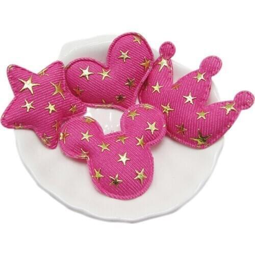 20Pcs 55mm Denim Gilded Five-Pointed Star Applique For DIY Hat Gloves Clothes Leggings Fabric Sewing Headdress Decorative Patche