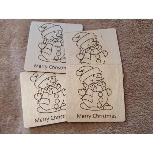 20pcs square diy color unfinished christmas coaster snowman christmas ornaments table coasters