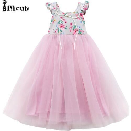 2020 Summer Baby Girl Clothes Kids Girls Princess Dress Evening Party Wedding Birthday Tulle Tutu Dresses Long Maxi Dress 1-7Y