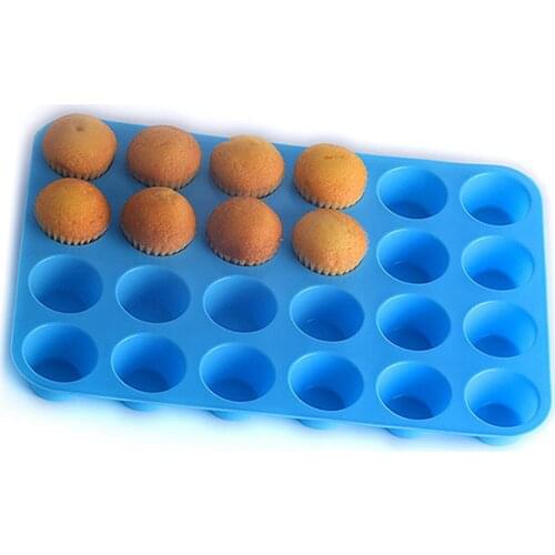 24-Cavities Cake Decoration Mold Non-stick Silicone Pudding Mold Fondant Mold Cookies Cupcake Bakeware Pan Tray Mould Cake Tools