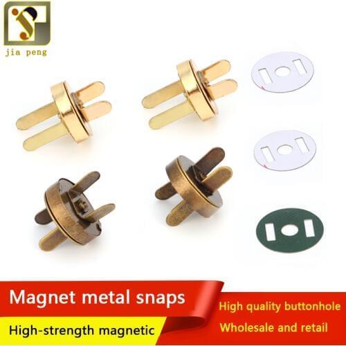 50 Sets Bag Purse Clasps Sewing Buttons Magnetic Metal Snaps Fasteners Handbag Craft Sewing Leather Coat Buttons14mm18mm