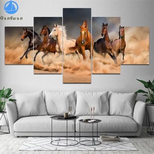 5D DIY Diamond Embroidery Modern animal art, running horse Picture Diamond Painting Cross Stitch Mosaic New Arrival5pcs