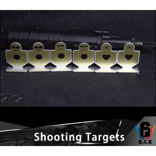 6PCS Tactical Airsoft Rarget Metal Target Practice Board Small Warriors Of Fortitude 42mm x 62mm Paintball Accessory