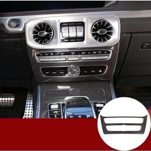 Car Interior Accessories For Benz G Class W463 2019 2020 Real Carbon Fiber Center Console Mode Button Frame Trim
