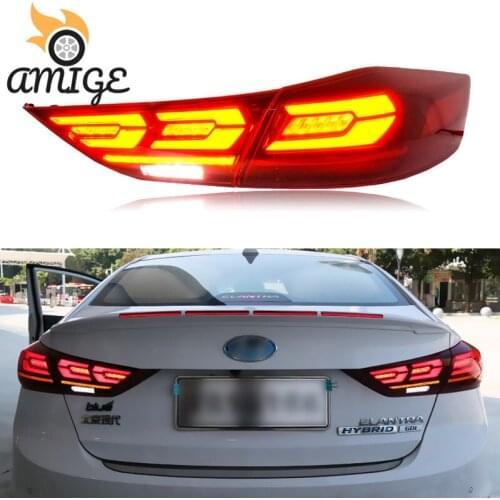 Car LED Tail Lights For Hyundai Elantra Avante 2016 - 2020 Fog Lamp Brake Light Reverse Dynamic Turn Signal Rear Taillight