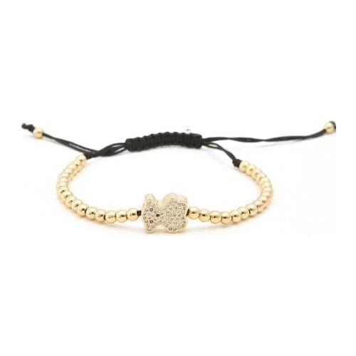 Gold silver new pave cz Cubic Zirconia rope adjusted Copper Beads Bracelet uhj4 Braided Bangles men gift