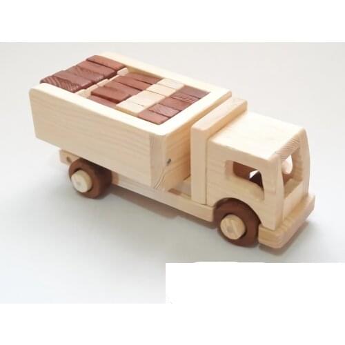 WOODEN TOY TRUCK WITH BUILDING BLOCK AND EMPTY NOVEMBER BOX OPTIONS WITH YOU