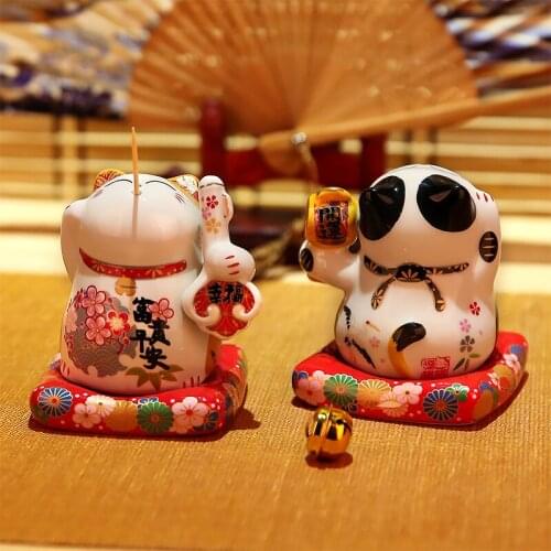 Lucky Cat Toothpick Box Home Living Room Dining Table Household Toothpick Holder Ceramic Creative Cute Small Ornaments