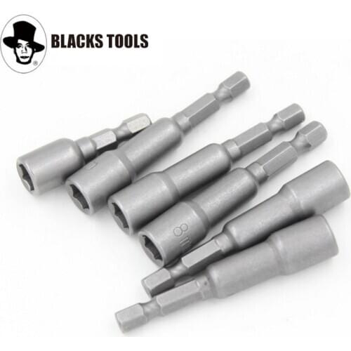 1PC Hex Socket Sleeve Nozzles Strong Magnetic Nut driver Set Drill Bit Adapter Wind Approved Sleeve Electric 6 8 10 13 17MM