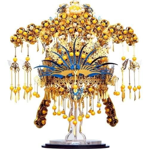 MMZ MODEL Piececool 3D Metal Model Kits Phoenix Coronet DIY Assemble Puzzle Laser Cut Jigsaw Building Toys Gift P115-GBK