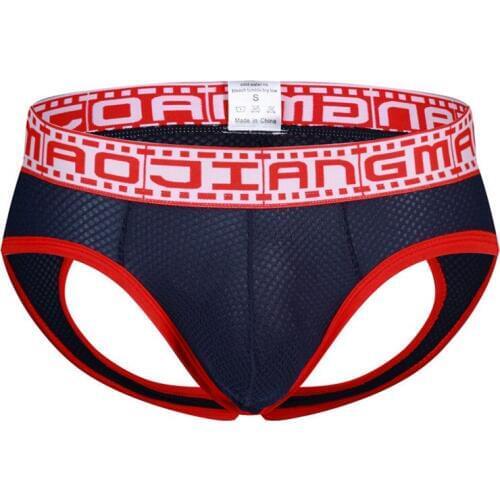 Breathable Sexy Men Underwear Briefs Open Butt Thongs Low Waist Cueca Gay Men Underwear Male Panties Briefs Underpants Thong