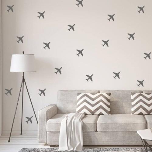 Airplane Decals Stickers, Pattern Decals, Wall Decals, Set of 50, Travel Decals, Home Decor PW983