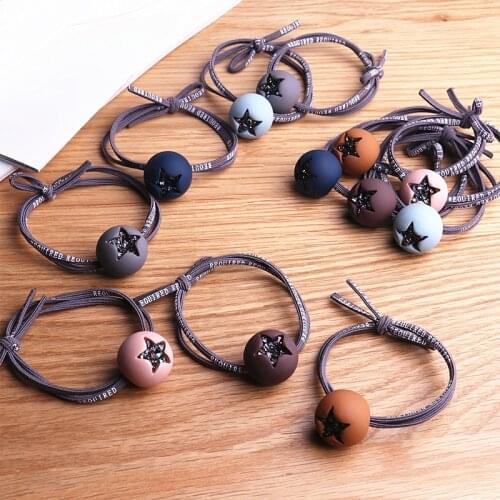 New Princess Color Ball Kids Elastic Hair Bands Baby Headdress Children Hair Ropes Girls Hair Accessories