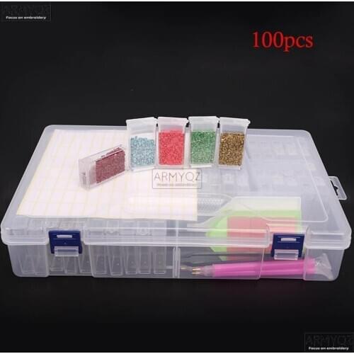 PDMDOG New Diamond embroidery diamond painting tool! Daimond transparent plastic storage box, jewelry Drill Storage Box Gift(100