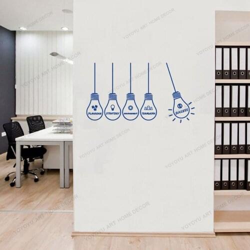 Office Idea Wall Decal Strategy Management Success Lamp Vinyl Wall Stickers Creative Interior Decoration Window Art Mural CX899