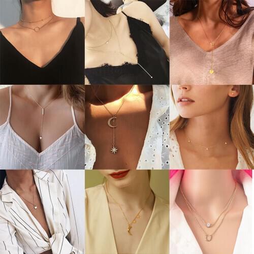 Rock Choker Lock Necklace Layered Chain On The Neck With Lock Punk Jewelry Mujer Key Padlock Pendant Necklace For Women Gift