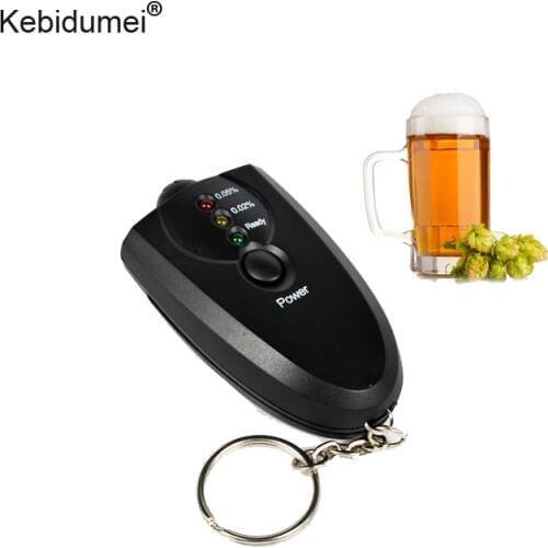 Kebidumei Professional Alcohol Breath Tester Breathalyzer Mini Alcohol Tester with Keychain Red Light LED Flashlight Hot Selling