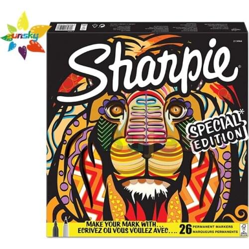 Sanford Sharpie 26 color set Permanent Oil Marker Pens Student animation design art hand painted color paintbrush art supplies