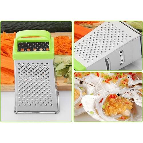 Grater Stainless Steel 4 Sided Shredder with Container Kitchen Accessory Handle Color Random Grater Potato slicer Radish slicer