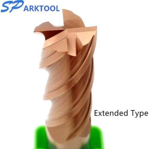 HRC65 Carbide end mill Extended Type 4Flutes Flat End Mills Alloy Coating Tungsten Steel cutting tool CNC maching Endmills