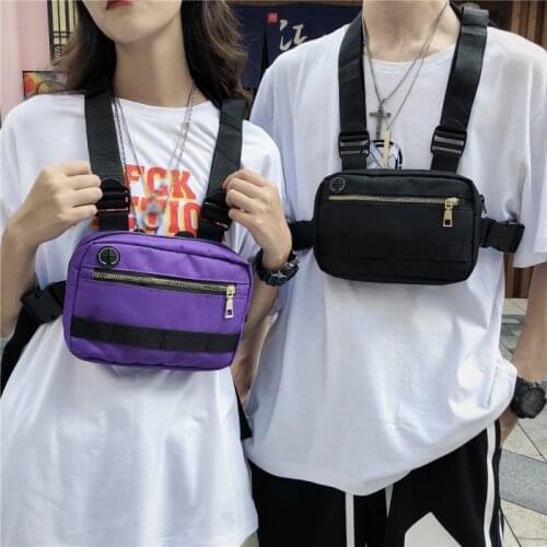 Streetwear Men Bag Tactical Vest Hip Hop Style Crossbody Chest Bags Packs for Women Punck Chest Rig Vest Fashion Waist Bag