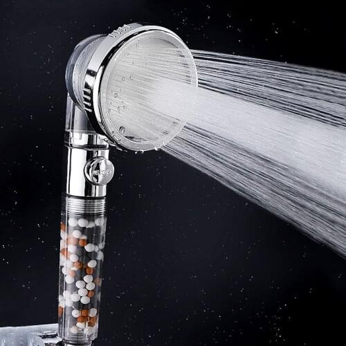 Bathroom 3 Modes Adjustable Bath Shower Jetting Shower Head High Pressure Saving Water Anion Filter Shower Head with Stop Pause