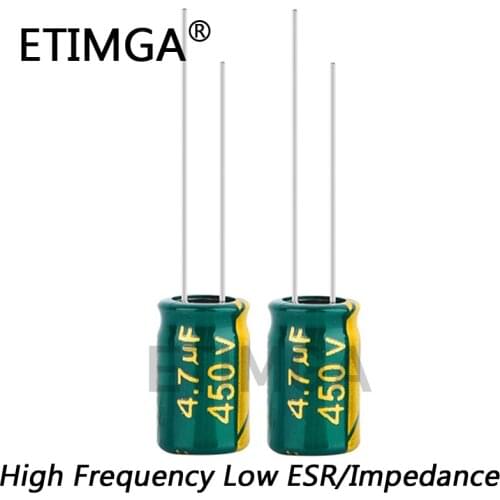 20-100pcs 450V 4.7UF High Frequency Aluminum Electrolytic Capacitor 4.7UF 450V 8X12mm 20