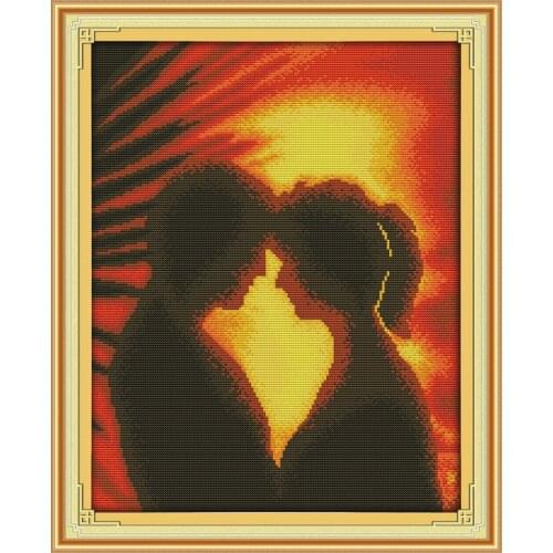 Mutual dependence (2) cross stitch kit people 18ct 14ct 11ct count print canvas stitches embroidery DIY handmade needlework