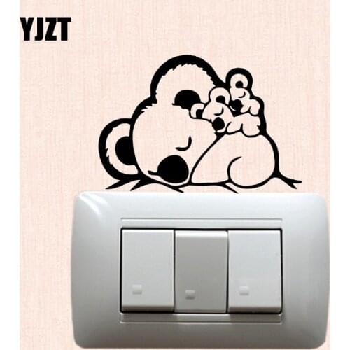 YJZT Koalas Family Wall Switch Sticker Vinyl Decal Decor Modern Art Cartoon Animal S19-0898