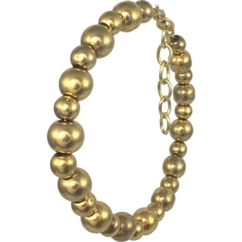 Bracelet 24k Gold-Painted Glass Beaded Handmade Woman Fashion Jewelry Made In Turkey W1384