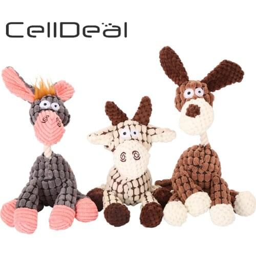 1PC Fun Pet Dog CAT Toys Puppy Chew Squeaker Toy Squeaky Plush Sound Animal Shape Molar Toys Pet Training Dog Toy Cat Toy