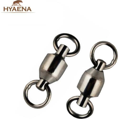 Hyaena 10pcs Fishing Swivels Connector Ball Bearing Fishing Swivel With Solid Ring Brass Fishing Accessories