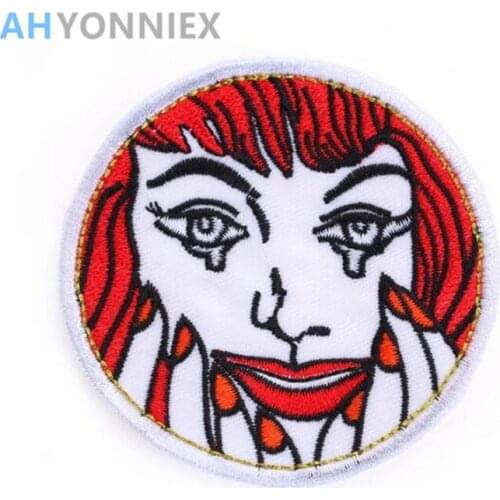 1 PCS Special Red Cry Face Patch for Clothes 5CM Applique Iron On Patches for Backpack Motorcycle Jacket Badges for Clothing