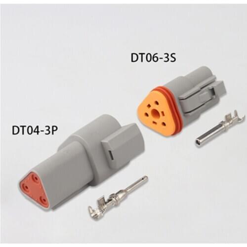 100 sets Kit 3 Pin Waterproof Electrical Wire Connector Plug Deutsch Style Enhanced Seal Shrink Boot Adapter DT06-3S DT04-3P