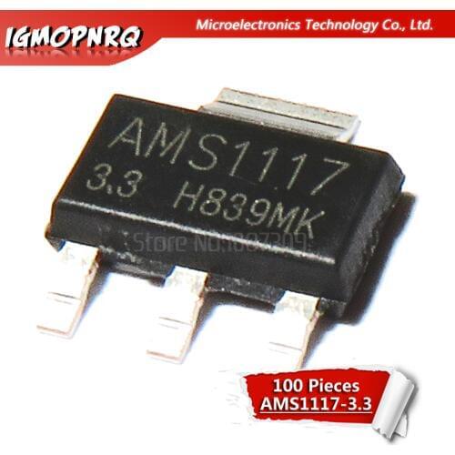 100pcs AMS1117-3.3 AMS1117 3.3V 1A SOT-223 Voltage Regulato new original
