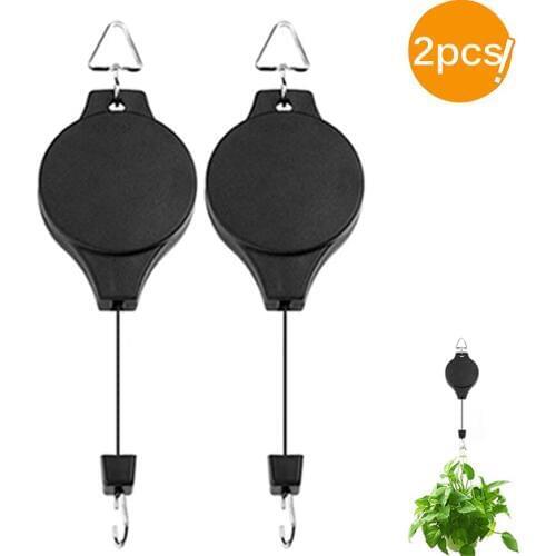 Konesky 2/4PCS Retractable Pulley Plant Hanger Garden Supplies Orchid Flower Pots Lifting Hooks Telescopic Bird Cage Accessories