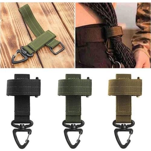 2pcs Anti-lost Hanging Buckle Webbing Carabiner Climbing Bag Hook Tactical Military Molle Belt Clip Camping Hunitng Accessory