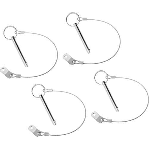 4x Boat Bimini Top 316 Stainless Steel Quick Release Pin w/ 240mm Lanyard