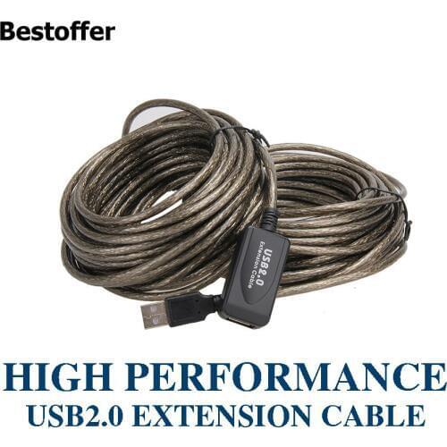 5/10/15/20m USB 2.0 Active Repeater Male to Female Extension Cable Adapter Cord