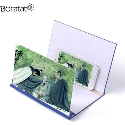 8 Inch Log Mobile Phone Screen Video Amplifier Lazy Bracket 3D Portable Video PVC Magnifying Glass