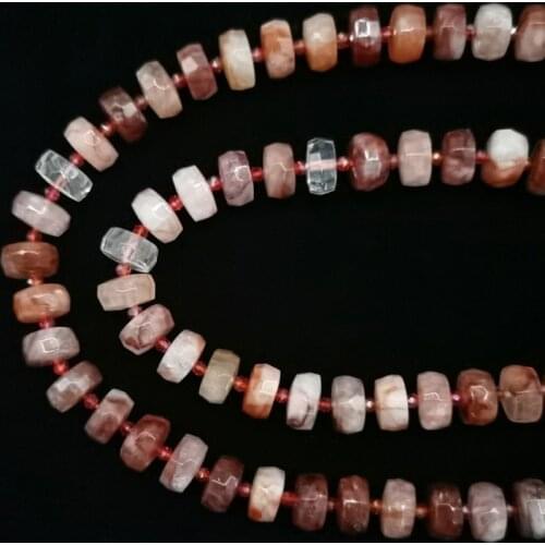 8 X15mm Natural Healing Energy Stone Red Crystal Quartz Crystal Faceted Roundel Stone Beads Make DIY Jewelry Bracelet Necklace