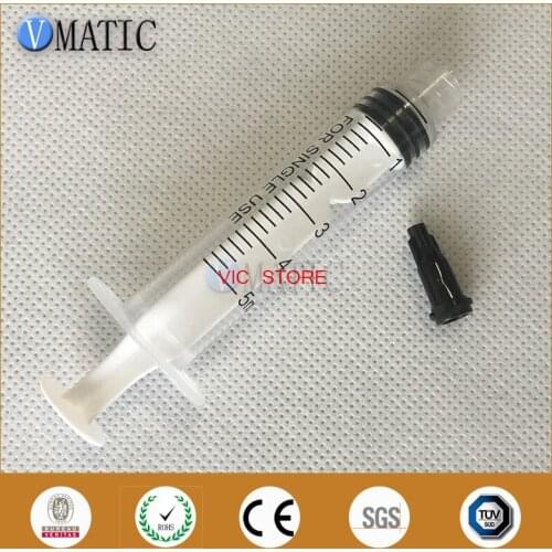 Free Shipping Non Sterilized Glue Dispensing Manual Plastic Syringes 5cc / 5ml 10Pcs With Tip Caps / Stopper