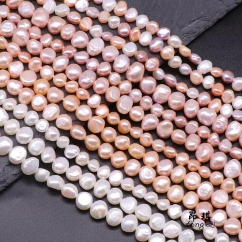 5A Quality 100% Real Natural Freshwater Cultured Pearl beads Transversely Perforated Loose Beads 15'' Strand For Jewelry Making