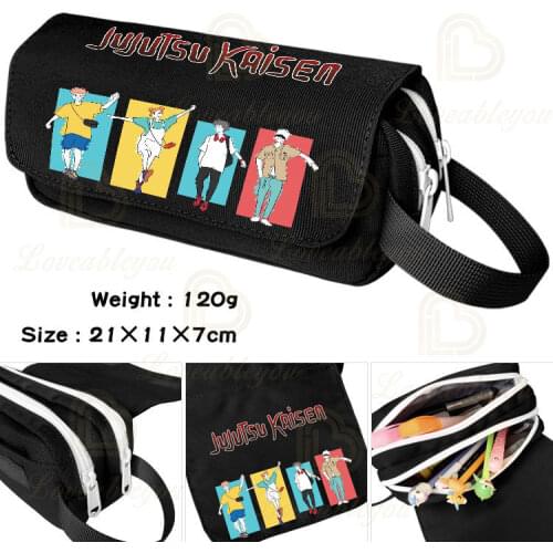Anime Jujutsu Kaisen Yuji Itadori Cosmetic Cases Pencil Box Boys Girls Pencil Bag Students School Case Teenager Stationary Bags
