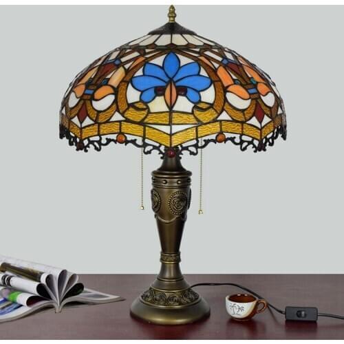 16 inch european heart baroque hotel bar decorative table lamp Tiffany stained glass bar dining room bedroom bedside desk lamp