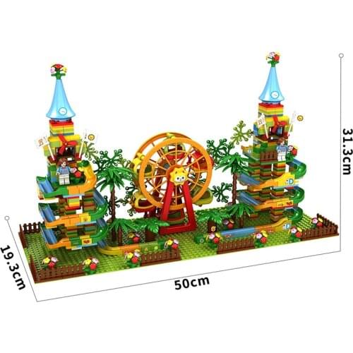 Marble Race Run Block Toy Small Size Building Blocks Plastic Funnel Slide DIY Assembly Bricks Educational Toys For Children Gift